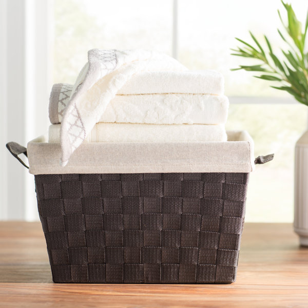 Winston Porter Woven Wicker/Fabric Basket & Reviews Wayfair
